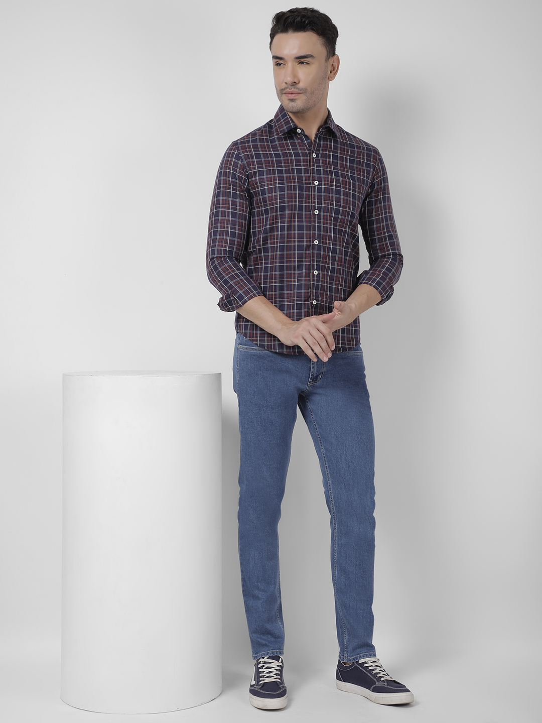 Numero Uno Men Checkered Maroon Shirt